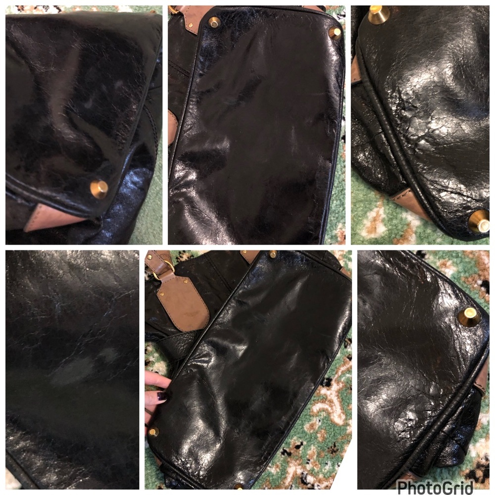 Chloe AUTHENTIC Large Black Leather Clasp Front Bag - Picture 11 of 16